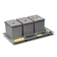 Šiukšliadėžė 4 dalių su padėklu 2x16l+2x7,5l