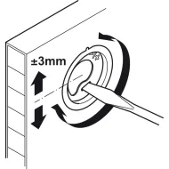 Cabinet hanger, For mounting in drilled hole, with height adjustment