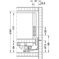 Stalčių šonai Matrix Box Slim A Synchro, H128mm, L350mm, 30kg, švelnaus uždarymo, antracitas