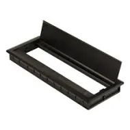 Lizdas laidams 300x120x28mm, aliuminis ABS su šepetėliu juoda