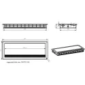 Lizdas laidams 300x120x28mm, aliuminis ABS su šepetėliu juoda