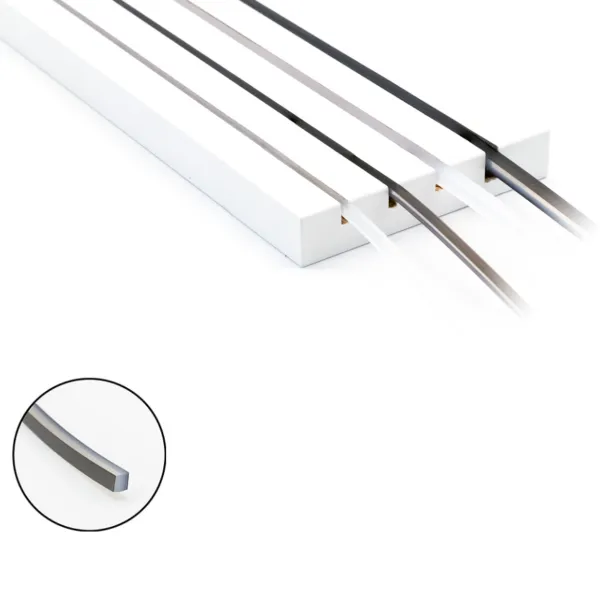 Šviesos filtras silikoninis FlipLens 5mm, COB LED juostai, 10m, juoda