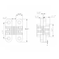 Lankstas šarnyrinis 180° VICI 59.3x12.4mm juoda