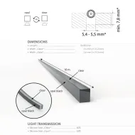 Šviesos filtras silikoninis FlipLens 5mm, COB LED juostai, 10m, juoda