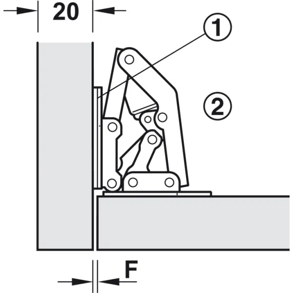 Plokštelė tarpinė Easy Mount lankstui balta