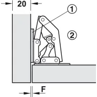 Plokštelė tarpinė Easy Mount lankstui balta