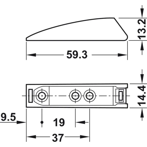 Adapter plate, for push catches