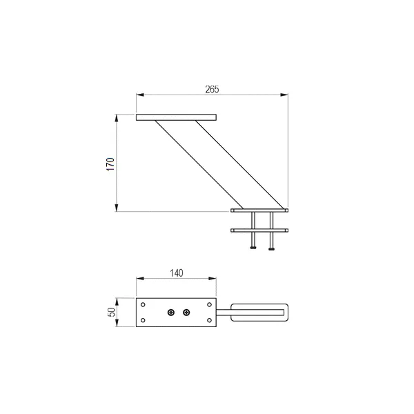 Atrama baro pasvirusi L170mm, aliuminis