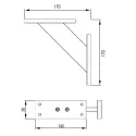 Breakfast bar support, aluminum, inclined, lateral L170mm