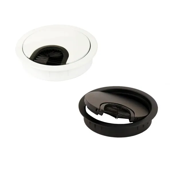 Cable grommet Ø60x13mm with brush aluminum