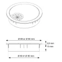Cable grommet Ø60x13mm with brush white
