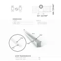 Silicone light diffuser FlipLens, for 5mm COB LED strip, 5m, white