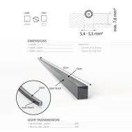 Silicone light diffuser FlipLens, for 5mm COB LED strip, 5m, white