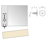 Plate for push catch Ø12mm, knock-in
