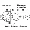 Jungtis stalviršiams 143x55mm, pilka
