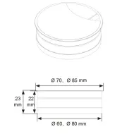 Lizdas laidams Ø60x22mm, aliuminis su šepetėliu aliuminis