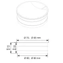 Cable grommet Ø80x22mm aluminum with brush black