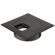 Lizdas laidams Ø60mm, 80x80mm, plastikinis juoda