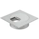 Lizdas laidams Ø80mm, 100x100mm, plastikinis aliuminis