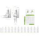 Hinge 105°, inset, 15mm