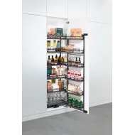Larder unit pull-out, Kesseböhmer Tandem, with separate door shelf and height adjustable hanging bas