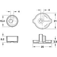 Drawer front adjuster, 2-piece