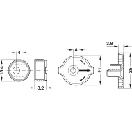 Drawer front adjuster, 2-piece