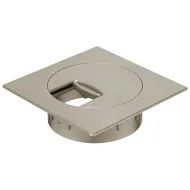 Lizdas laidams Ø80mm, 100x100mm, plastikinis nerūdijančio plieno spalva,