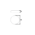 Round cover for glass hinge 26° white