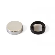 Round cover for glass hinge 26° chrome