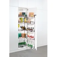 Larder unit pull-out, Kesseböhmer Tandem, with separate door shelf and height adjustable hanging bas