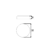 Round cover for glass hinge 26° matt chrome