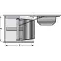 Larder unit pull-out, Kesseböhmer Tandem, with separate door shelf and height adjustable hanging bas