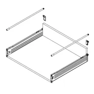 Paaukštinimas šoninis stalčiui METALBOX L450mm, balta