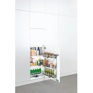 Larder unit pull-out, Kesseböhmer Tandem, with separate door shelf and height adjustable hanging bas