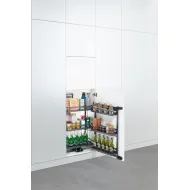 Larder unit pull-out, Kesseböhmer Tandem, with separate door shelf and height adjustable hanging bas