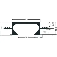Aluminium handle, recessed, with gasket, from profile P-A28