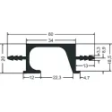 Aluminium handle, recessed, with gasket, from profile P-A38