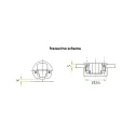 Hinge for glass 26°, inset, 15mm