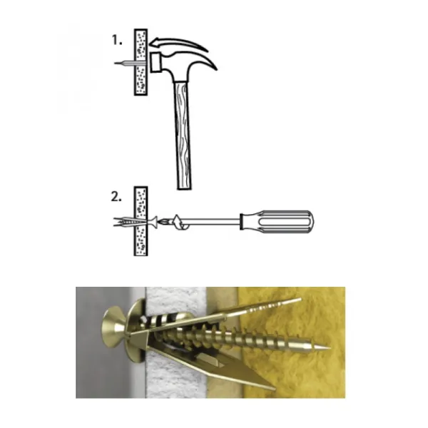 Knock-in expansion anchor GOLD 3x13mm for plasteboards