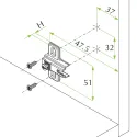 Mounting plate 4mm for hinge 26°