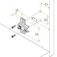 Mounting plate 4mm for hinge 26°