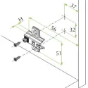 Mounting plate 0mm for hinge 35°