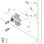 Plokštelė 0mm, su eurovaržtu lankstui 35°