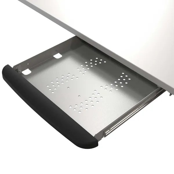 Gray lockable laptop drawer