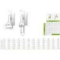 Hinge 35°, half overlay, 8mm