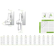 Hinge 35°, inset, 15mm