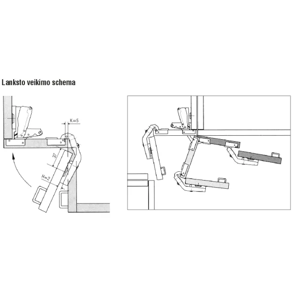 Hinge for 35° corner cabinet