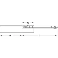 Drawer side runner system, single-walled, Häfele Matrix Box Single A25, single extension, H86mm