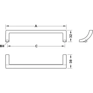 Rankenėlė H2190 CC320mm, L329mm, šlifuota juoda